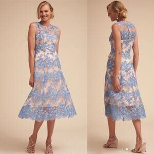 Anthropologie  BHLDN Tonya Dress Special Occasion Blue Lace Sleeveless Size 6